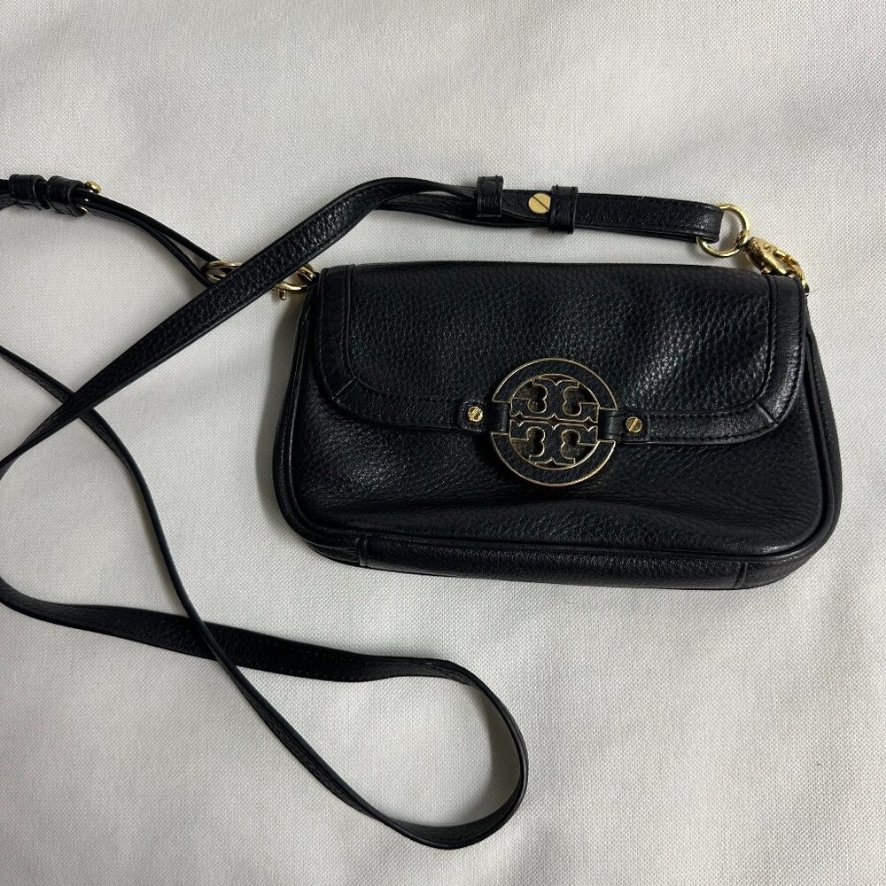 TORY BURCH AMANDA Crossbody Pebble Leather Handbag